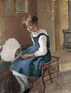 Camille Pissarro Jeanne Holding a Fan China oil painting art
